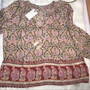 Lucky Brand NWT- Peasant Blouse size S